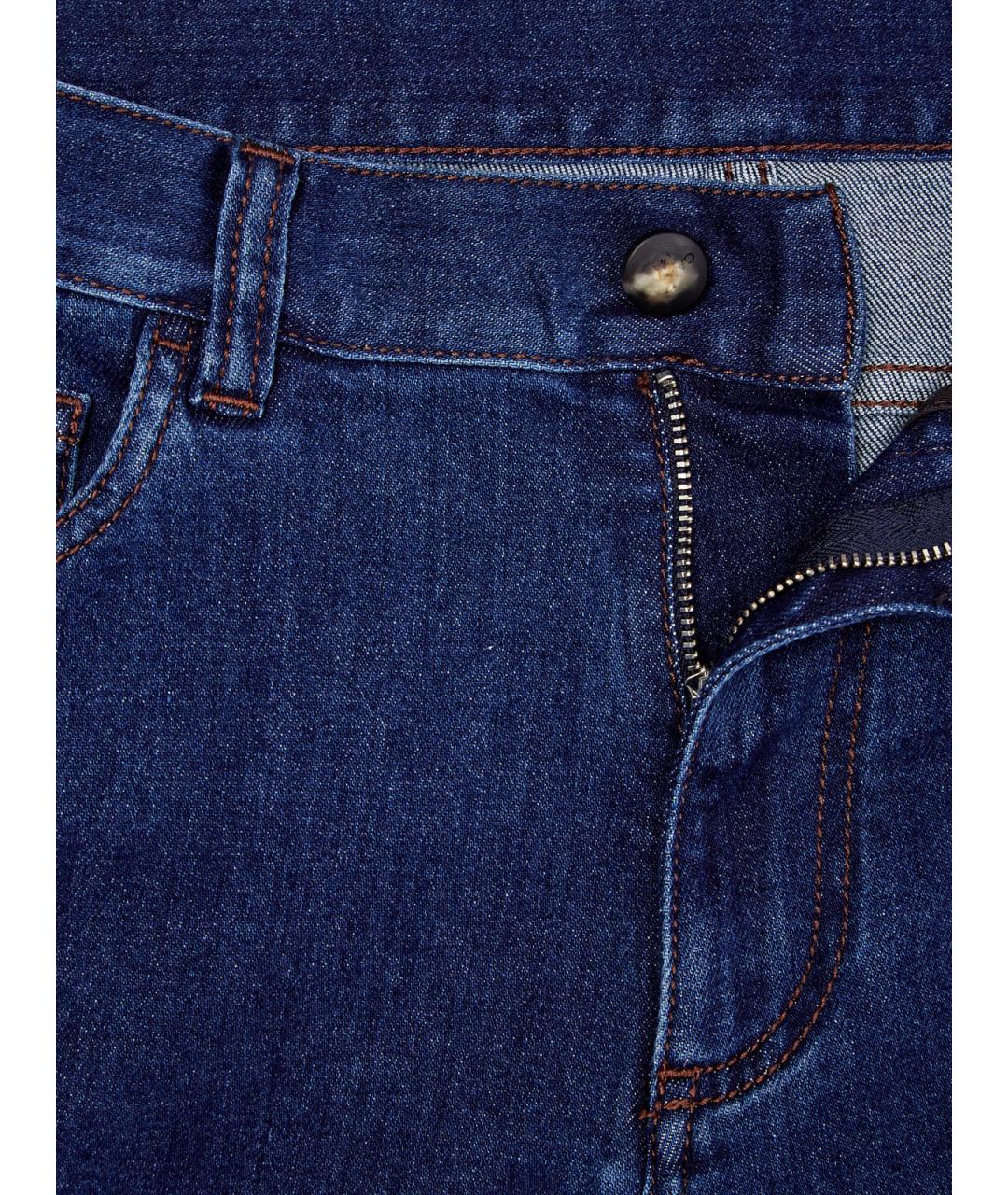 CANALI Синие хлопковые прямые джинсы, фото 6