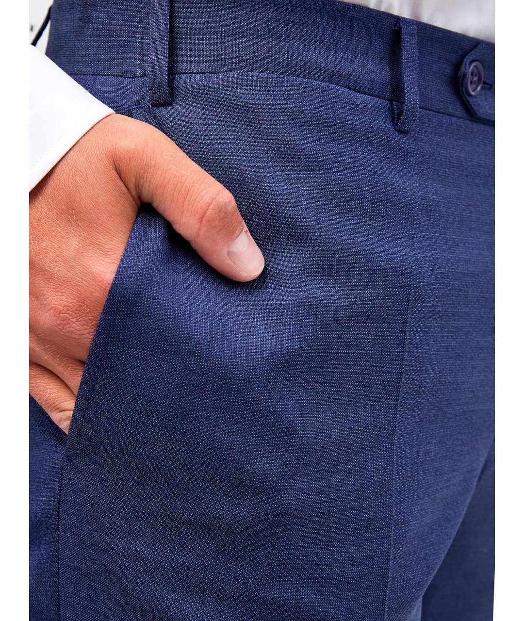 CANALI Синие шерстяные повседневные брюки, фото 5