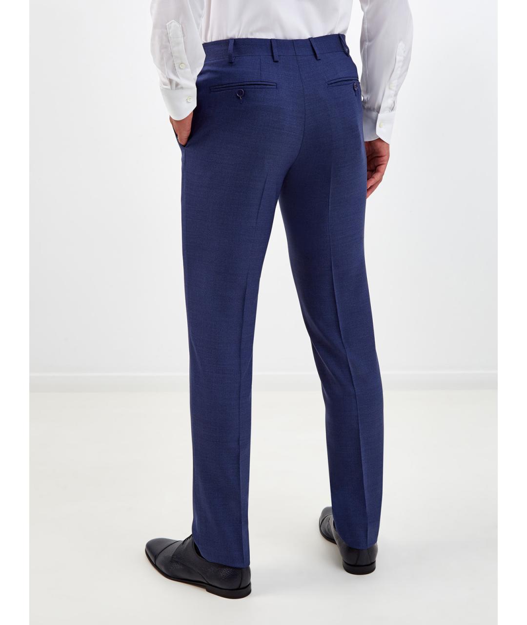 CANALI Синие шерстяные повседневные брюки, фото 4