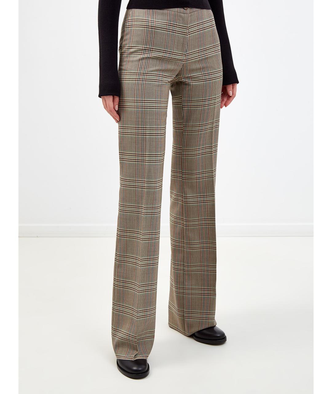 ETRO Коричневые шерстяные прямые брюки, фото 3