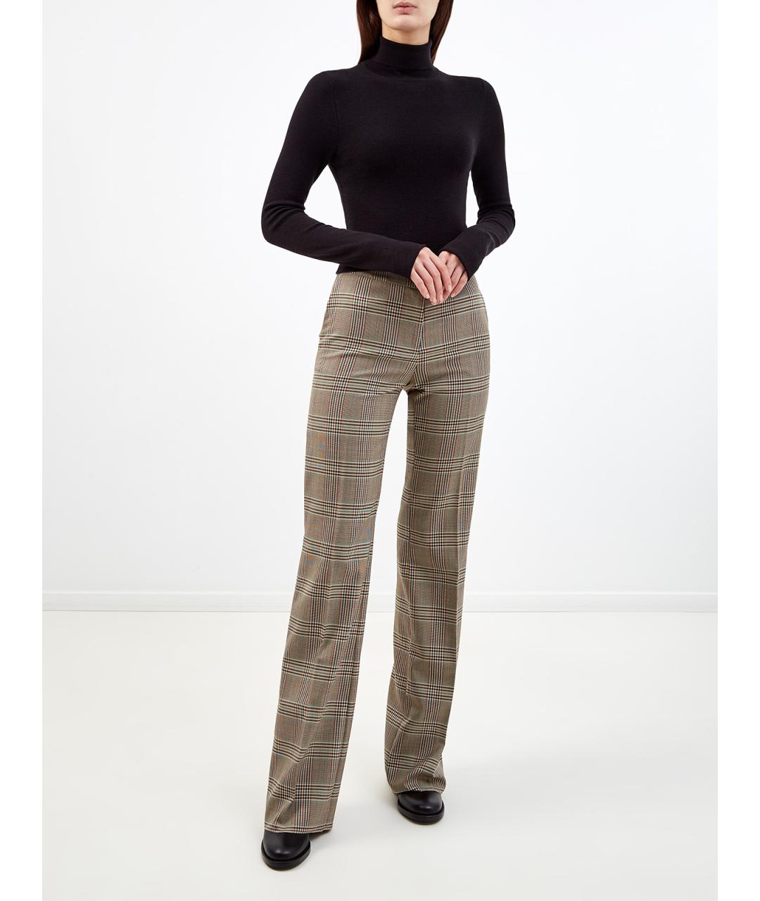 ETRO Коричневые шерстяные прямые брюки, фото 2