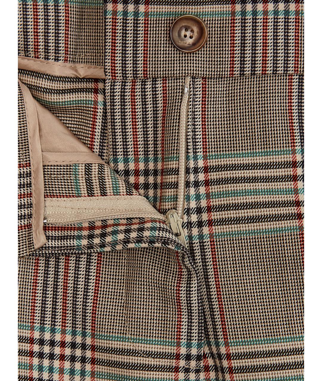 ETRO Коричневые шерстяные прямые брюки, фото 6