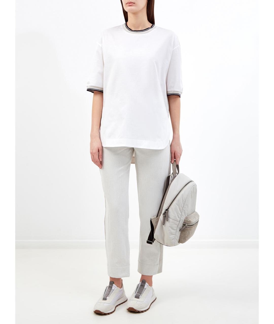 LORENA ANTONIAZZI Серые хлопковые прямые джинсы, фото 2