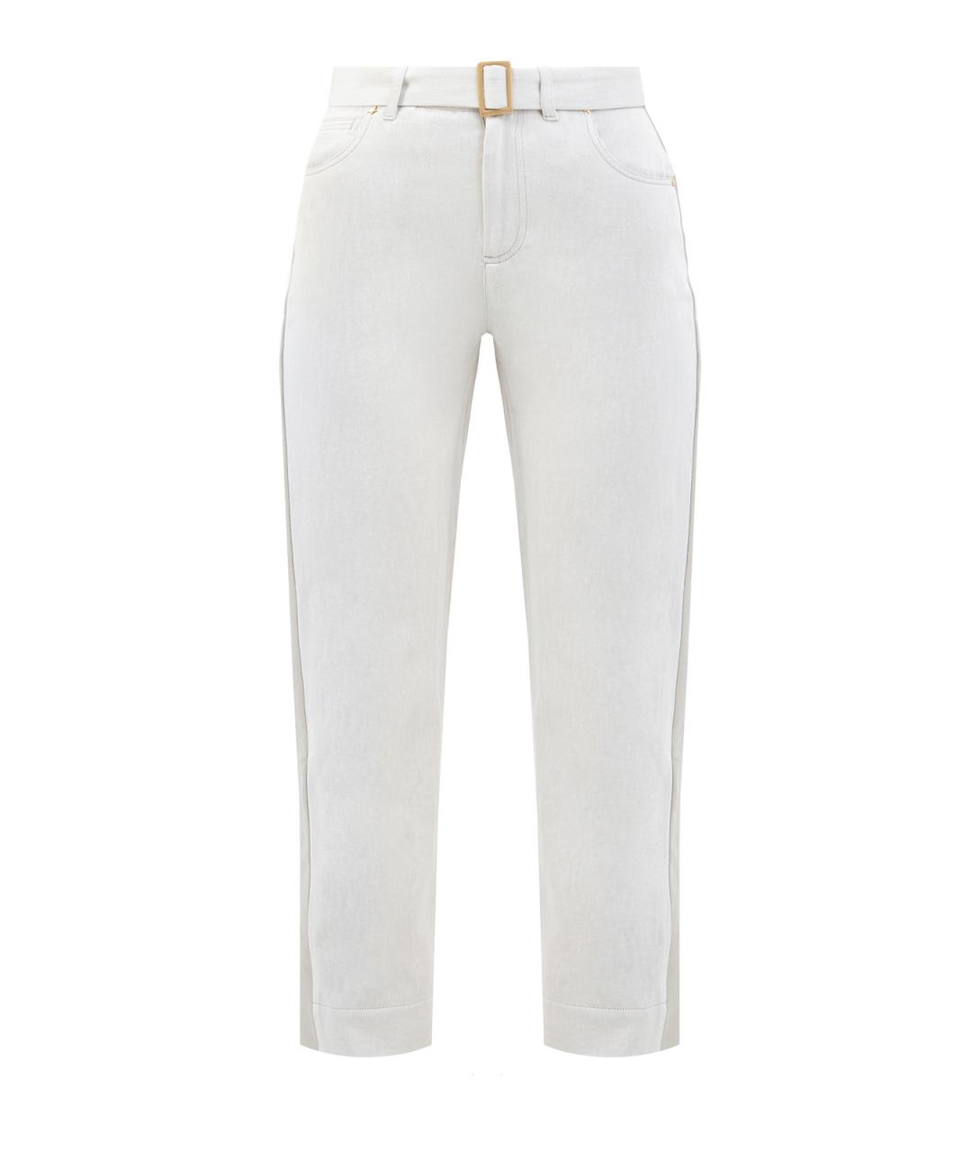 LORENA ANTONIAZZI Серые хлопковые прямые джинсы, фото 1