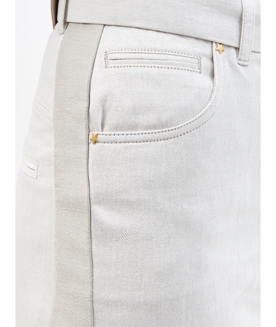 LORENA ANTONIAZZI Серые хлопковые прямые джинсы, фото 5