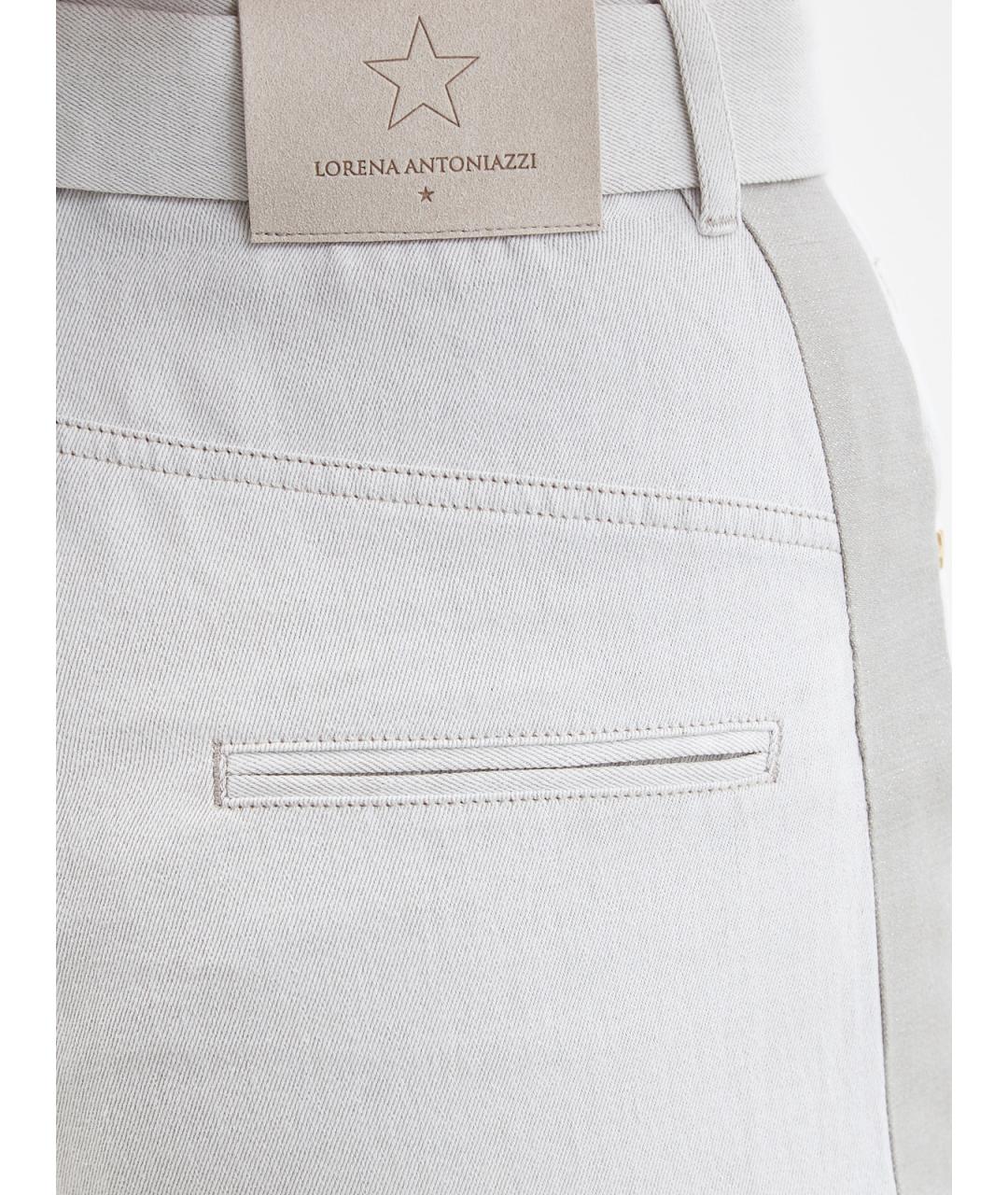 LORENA ANTONIAZZI Серые хлопковые прямые джинсы, фото 6