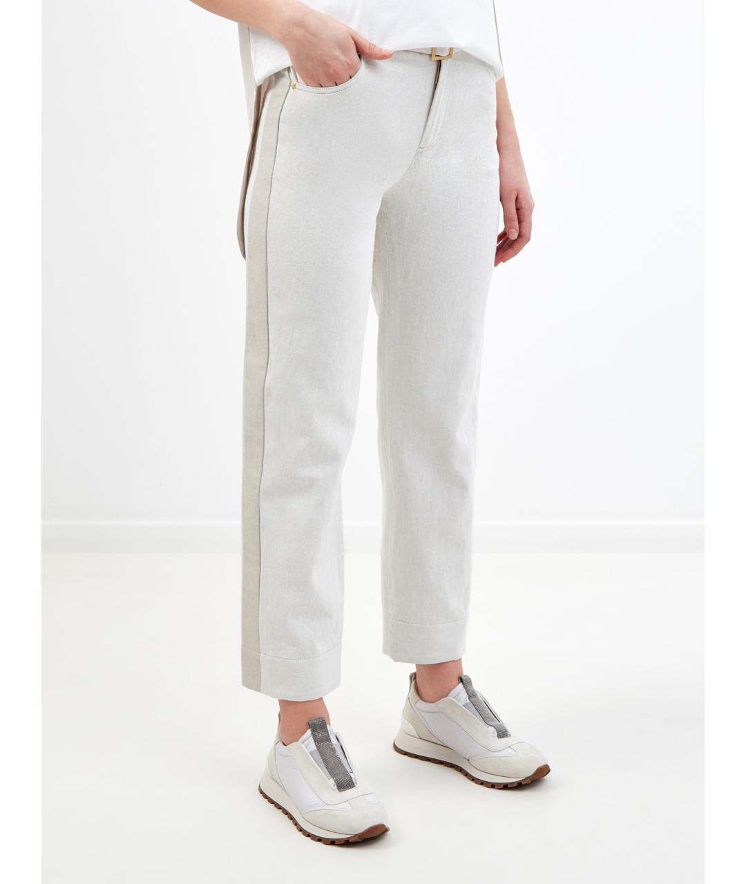 LORENA ANTONIAZZI Серые хлопковые прямые джинсы, фото 3