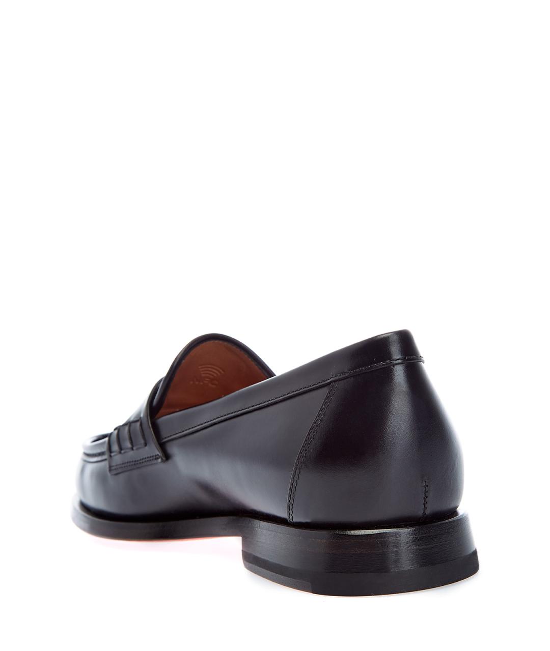 SANTONI Черные кожаные лоферы, фото 4