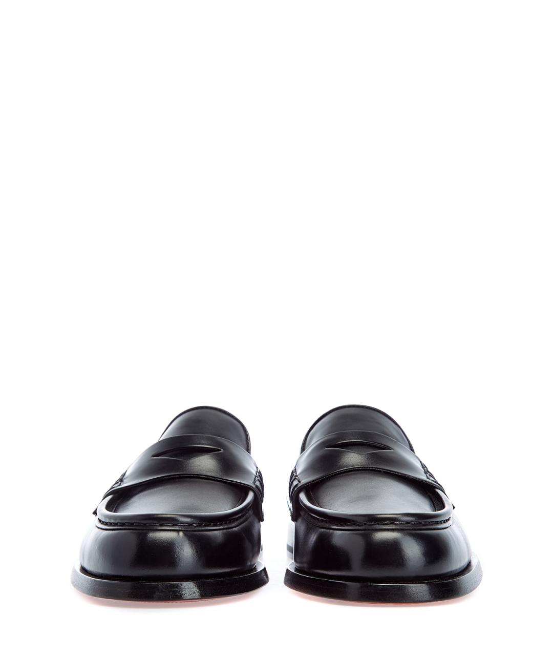 SANTONI Черные кожаные лоферы, фото 6