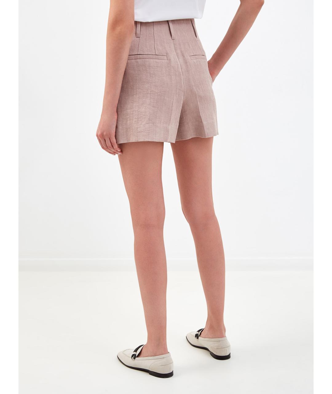 BRUNELLO CUCINELLI Розовые льняные шорты, фото 4