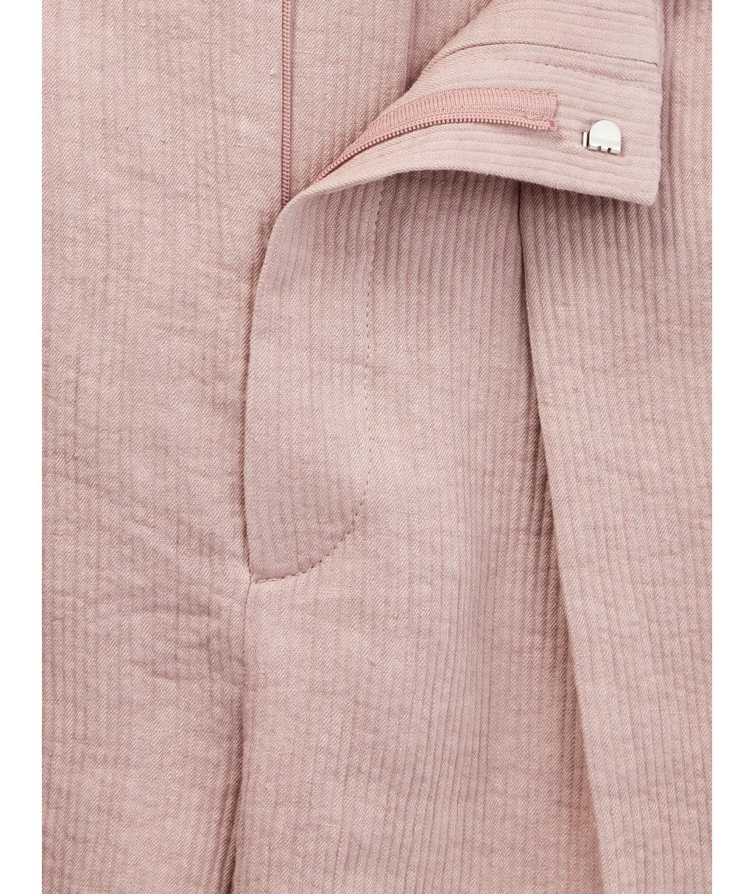 BRUNELLO CUCINELLI Розовые льняные шорты, фото 7