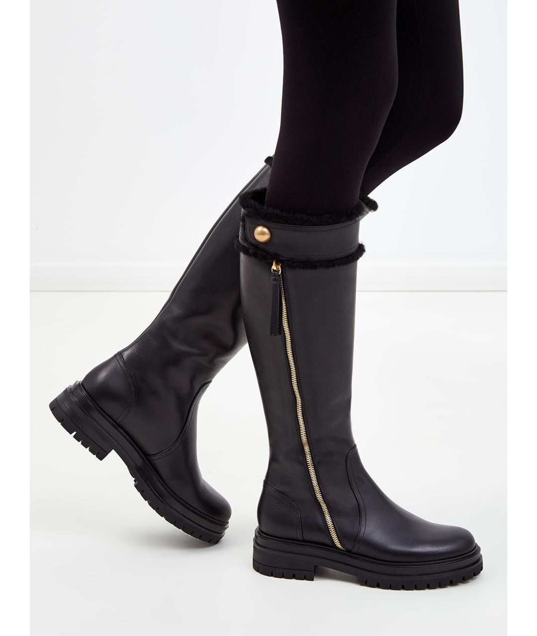 GIANVITO ROSSI Черные кожаные сапоги, фото 2