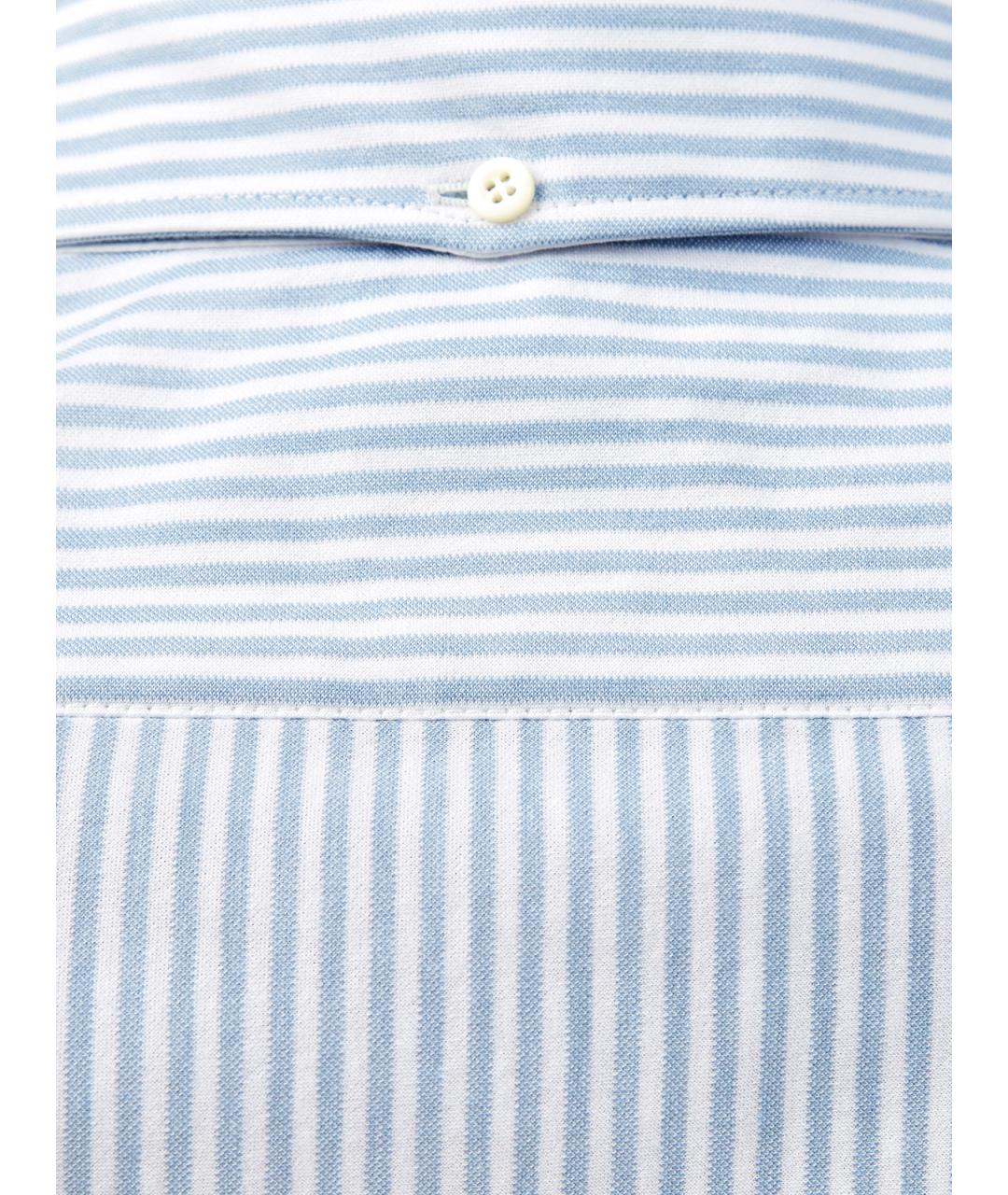 BRUNELLO CUCINELLI Голубая хлопковая классическая рубашка, фото 6