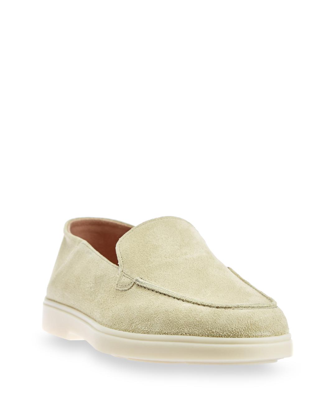SANTONI Бежевые замшевые лоферы, фото 2
