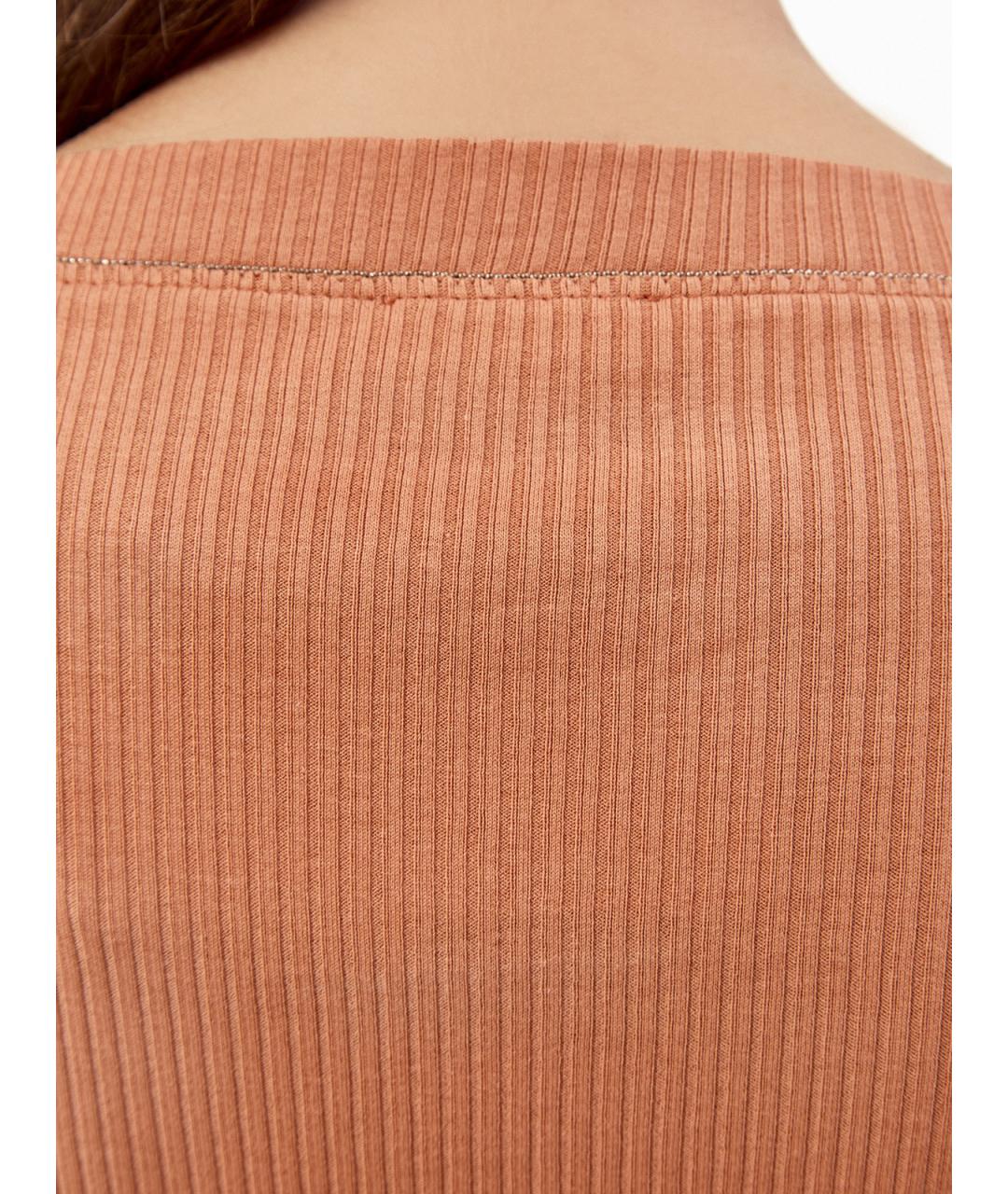 BRUNELLO CUCINELLI Оранжевый хлопковый джемпер / свитер, фото 5