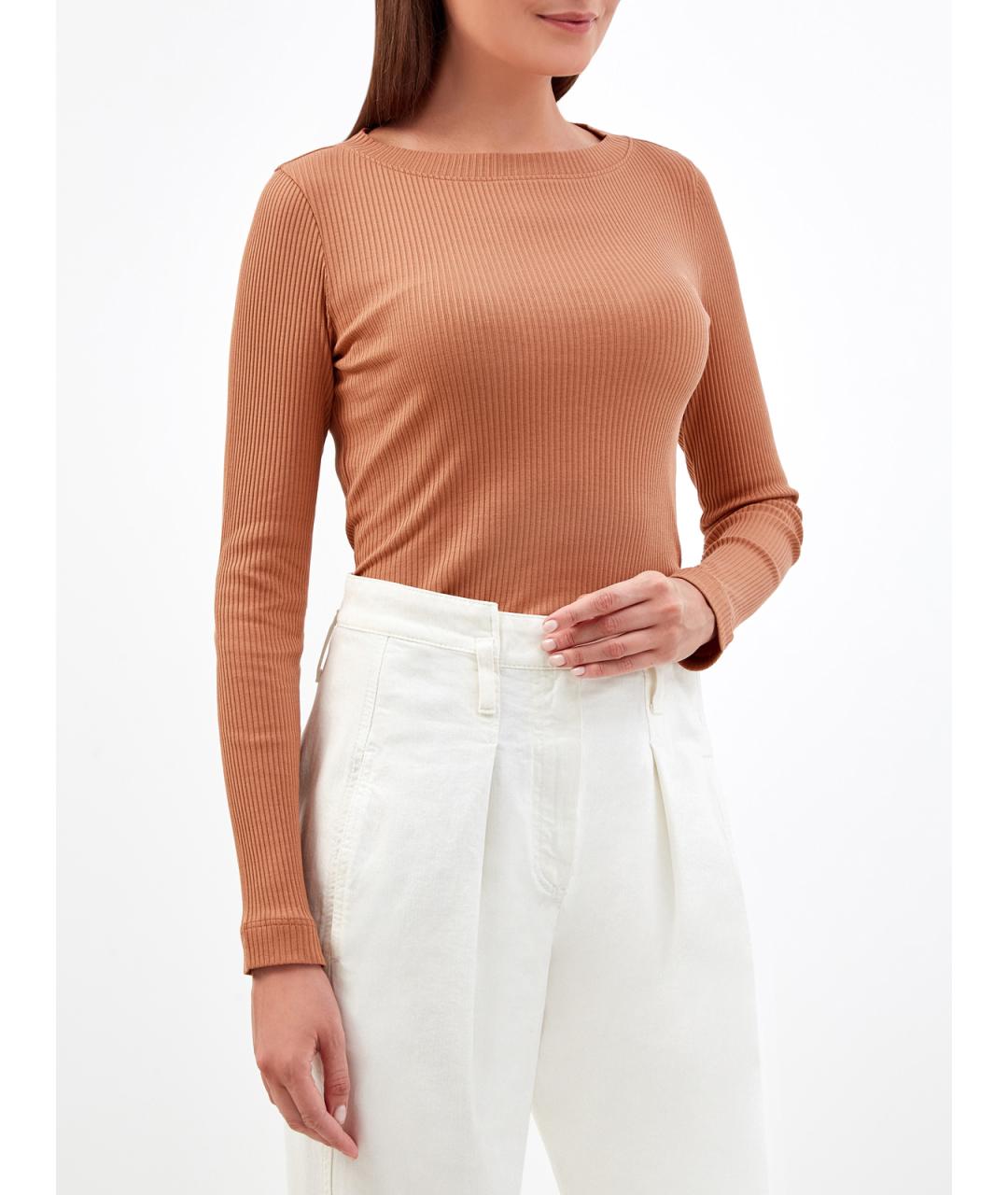 BRUNELLO CUCINELLI Оранжевый хлопковый джемпер / свитер, фото 3