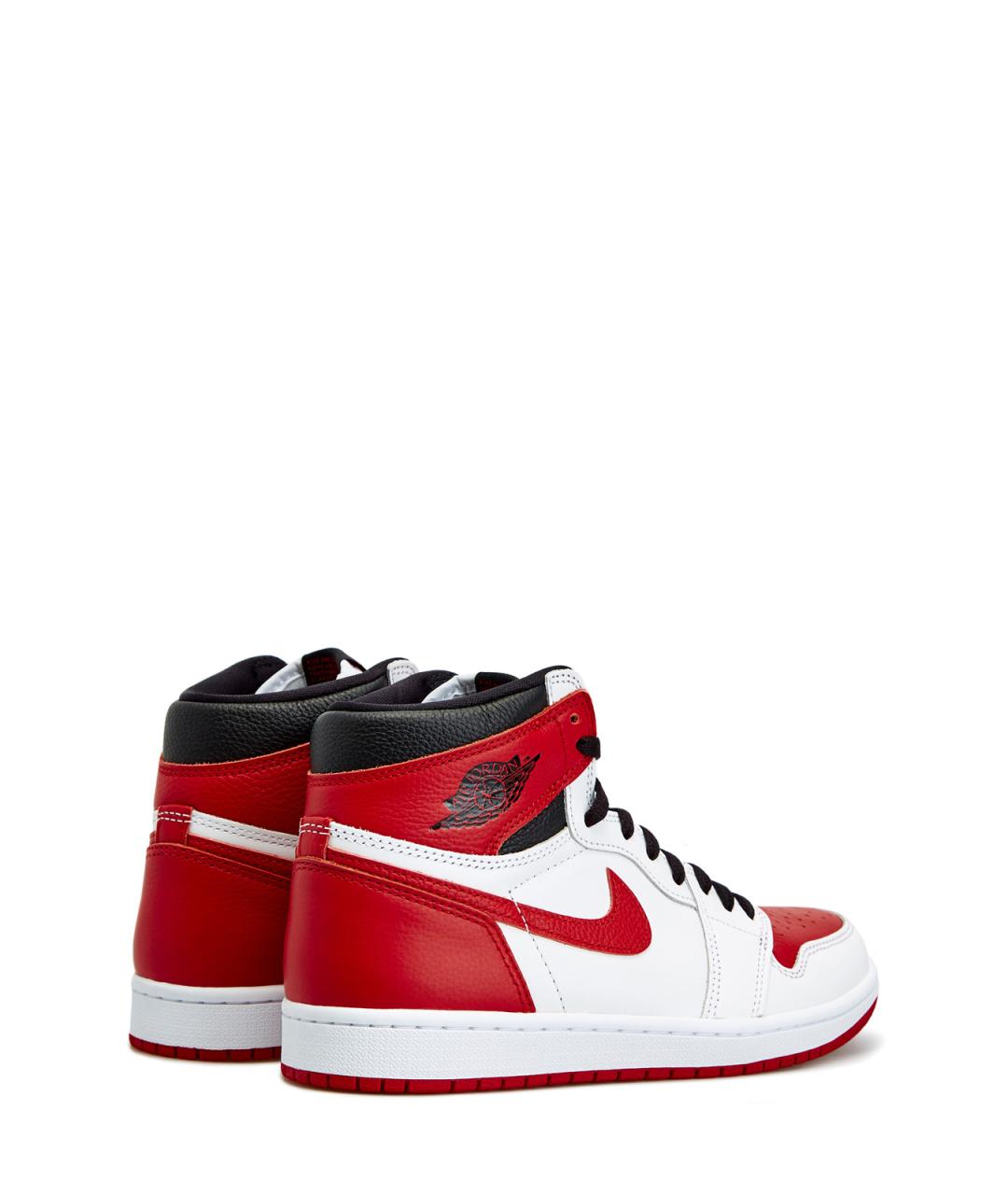JORDAN Красные кожаные высокие кроссовки / кеды, фото 3