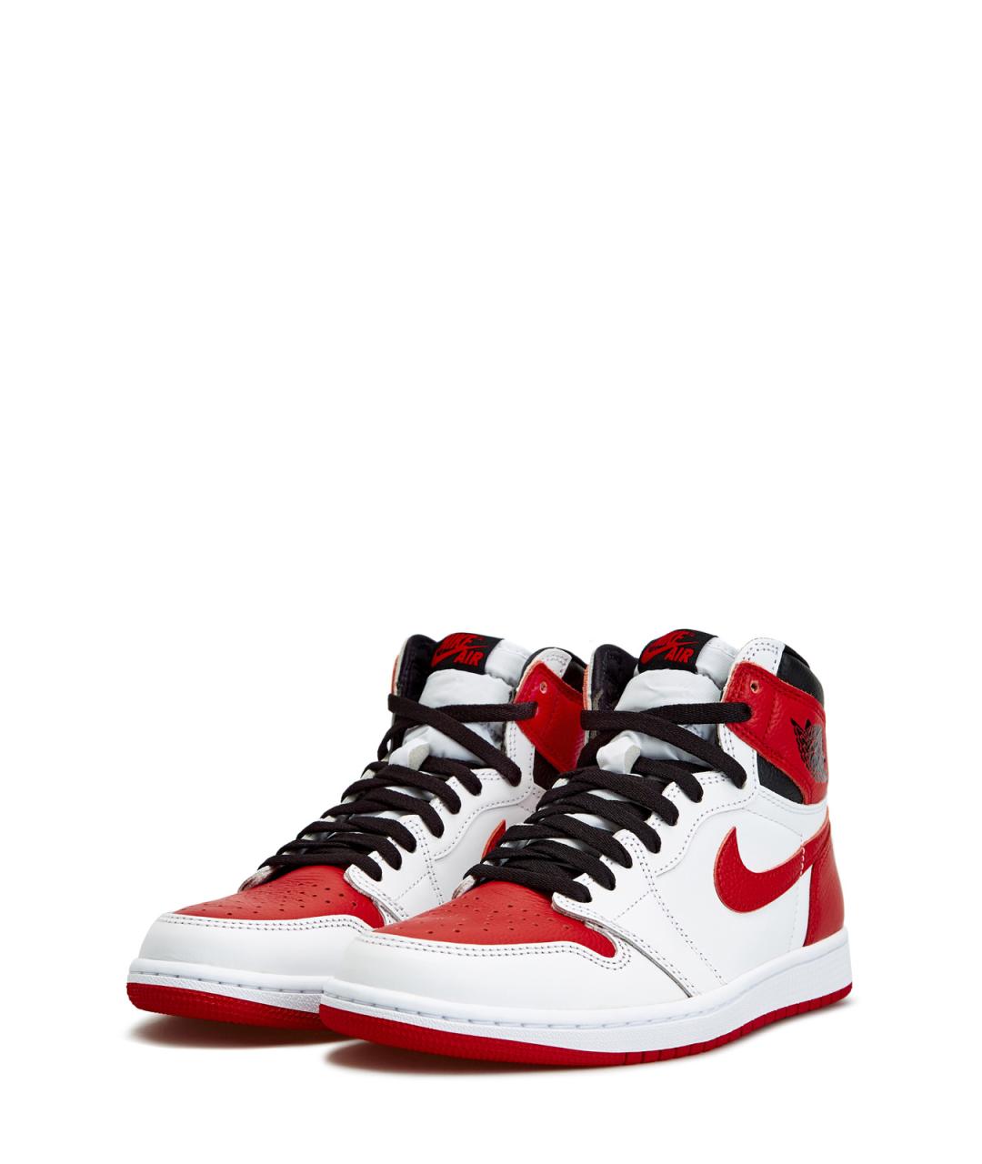 JORDAN Красные кожаные высокие кроссовки / кеды, фото 2