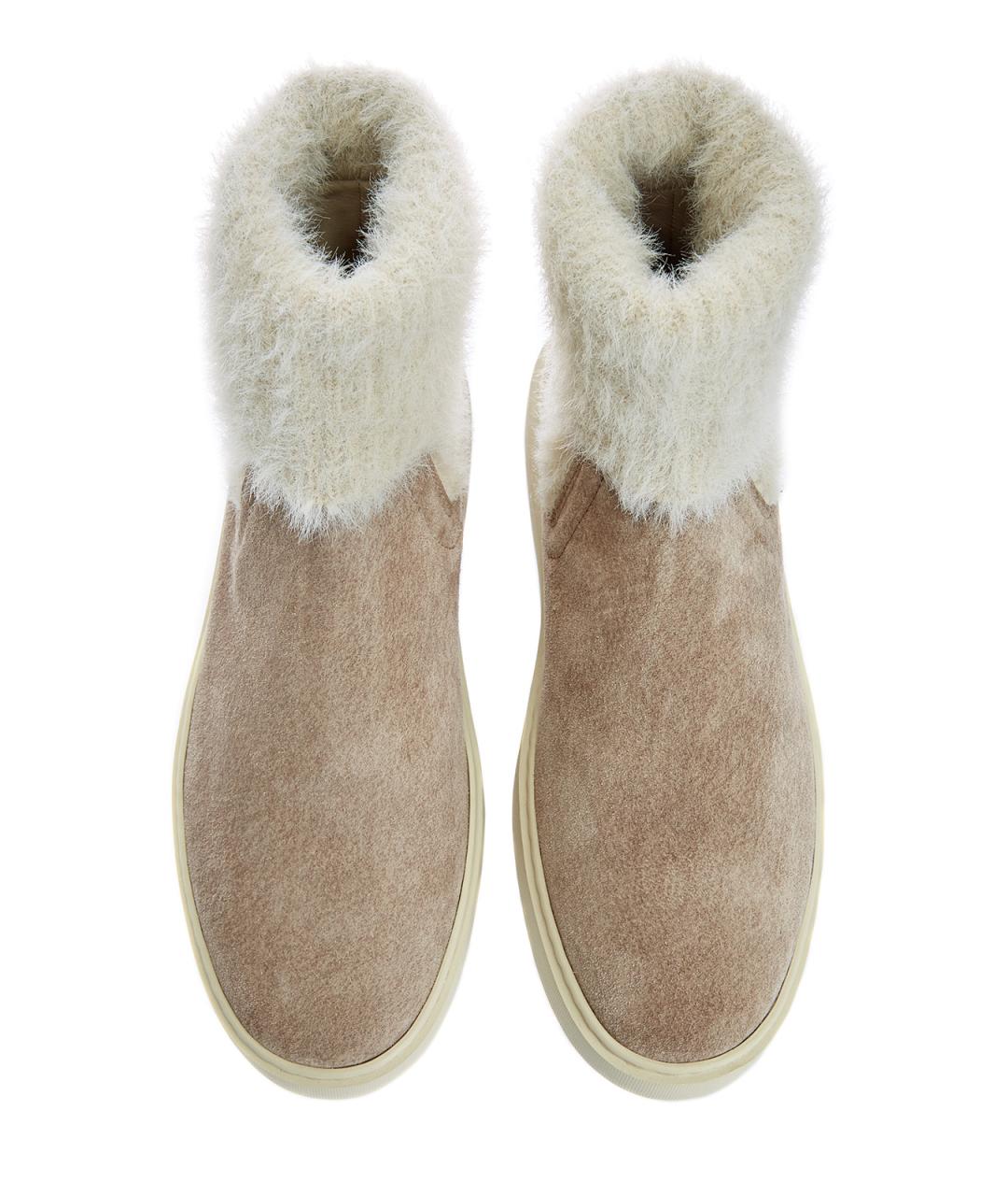 SANTONI Бежевые замшевые ботинки, фото 5