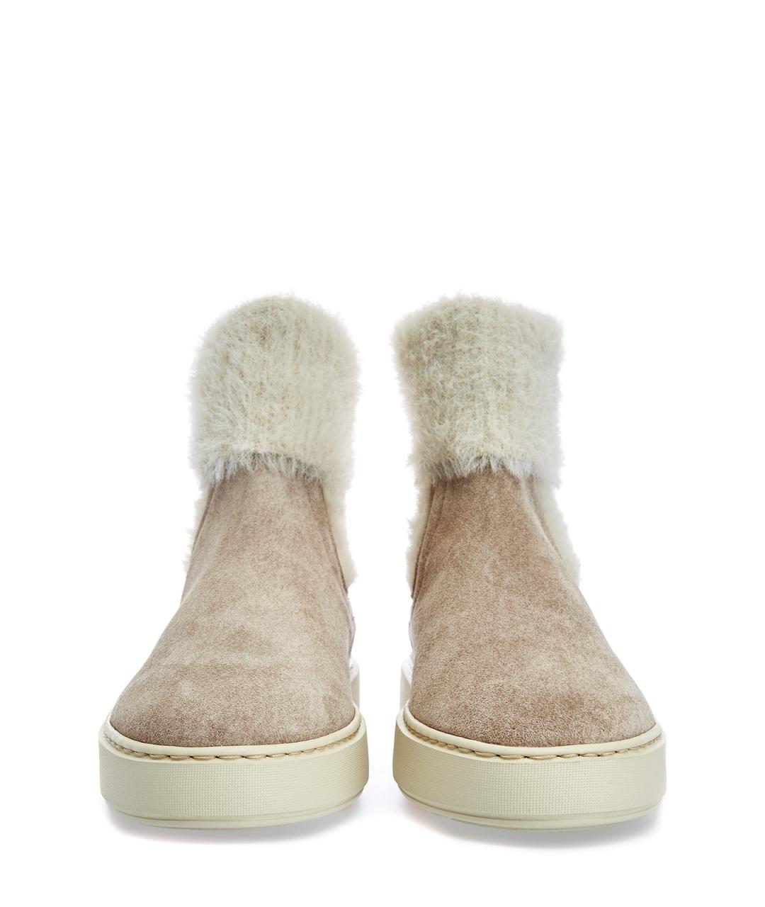 SANTONI Бежевые замшевые ботинки, фото 6