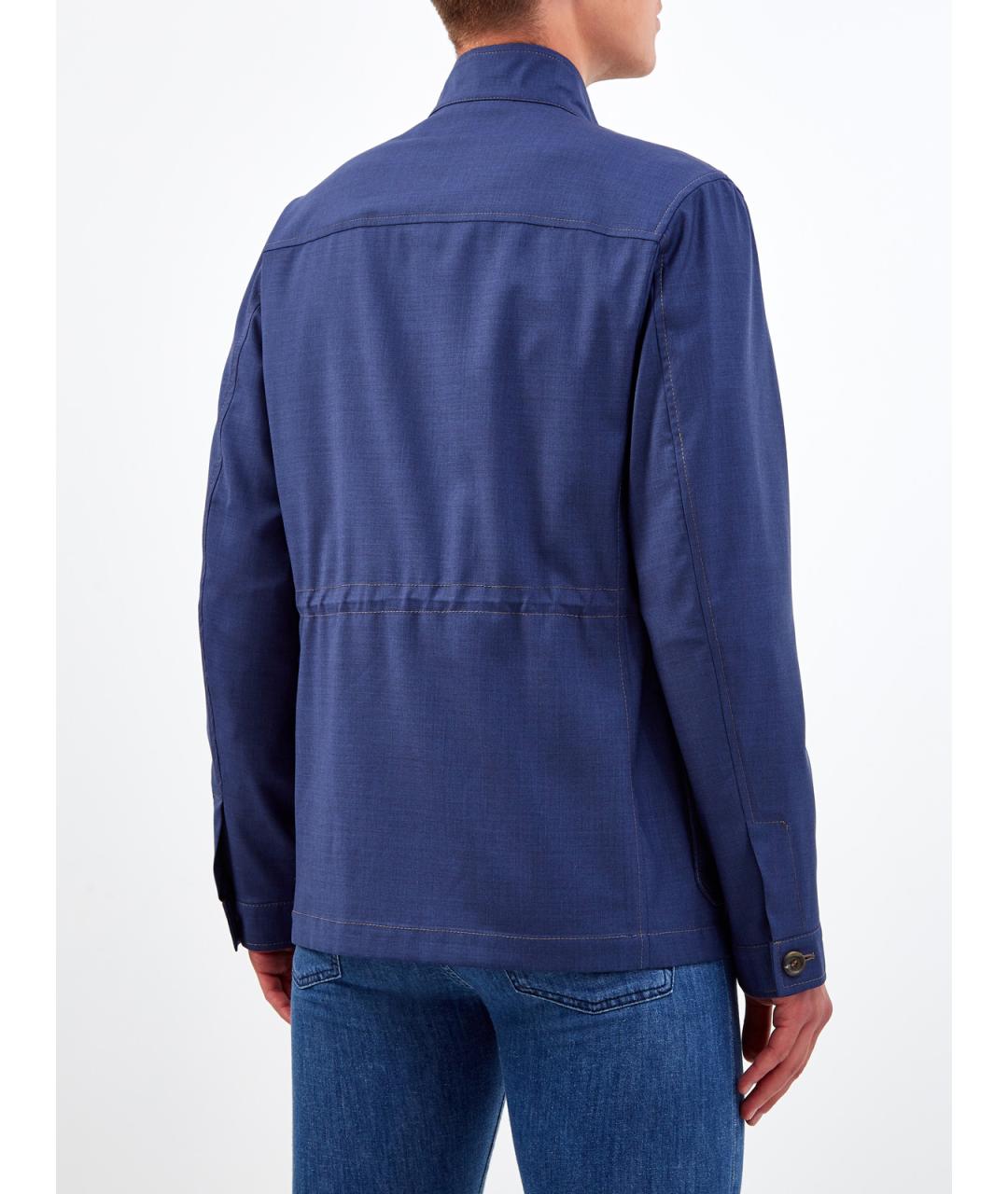 CANALI Синяя шерстяная куртка, фото 4