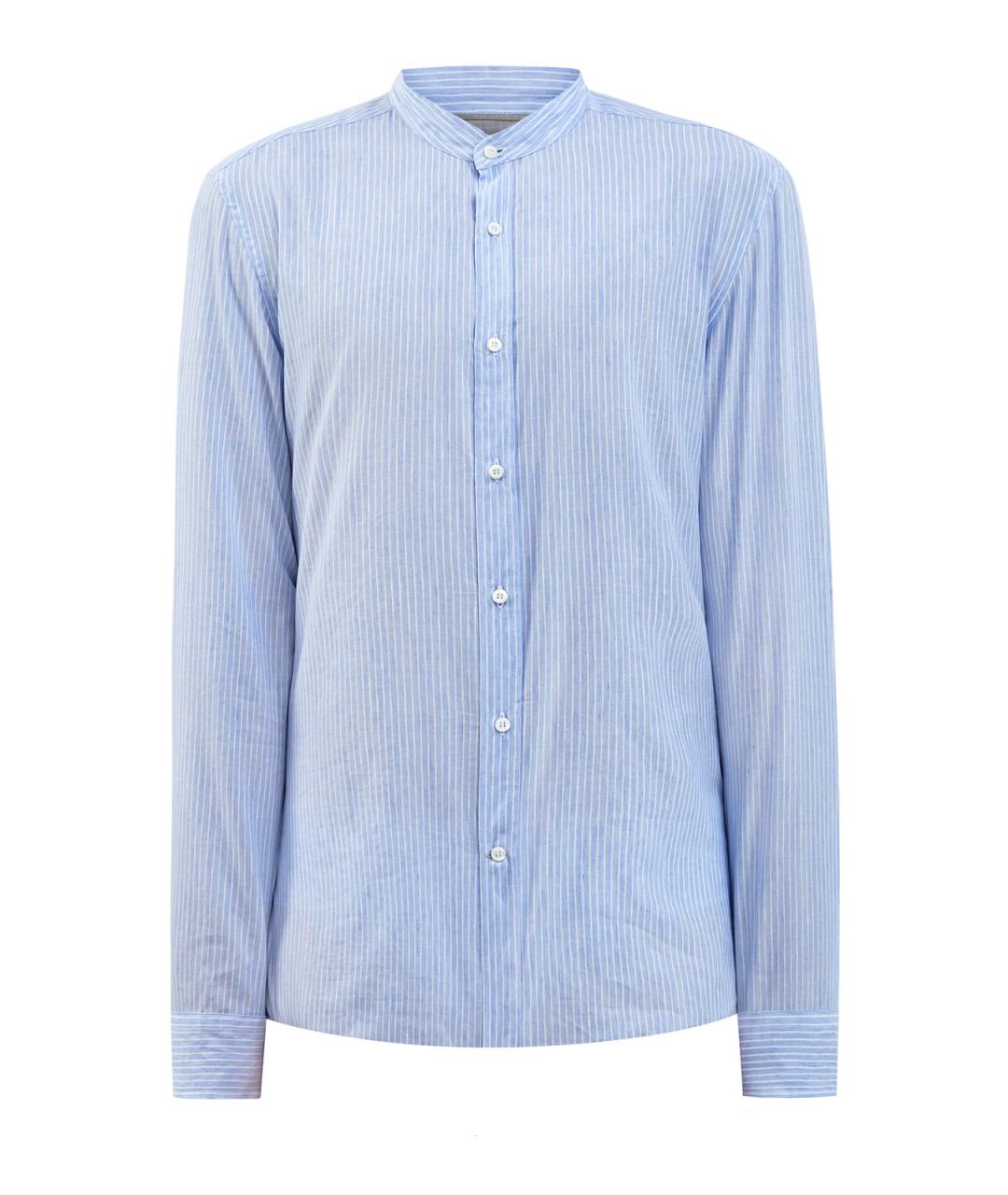BRUNELLO CUCINELLI Голубая льняная кэжуал рубашка, фото 1