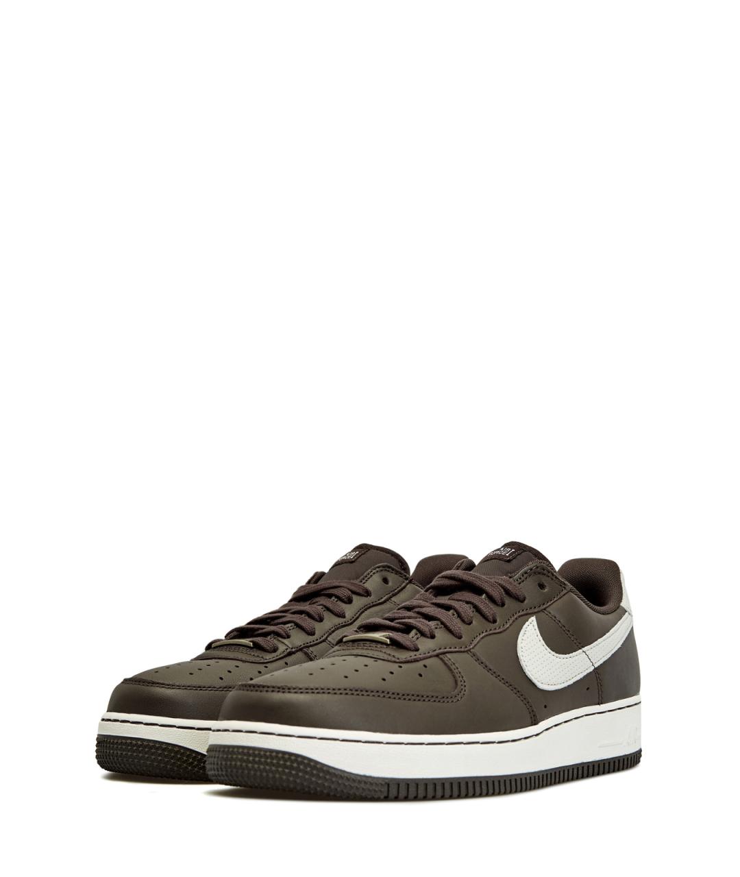 NIKE Коричневые кожаные низкие кроссовки / кеды, фото 2