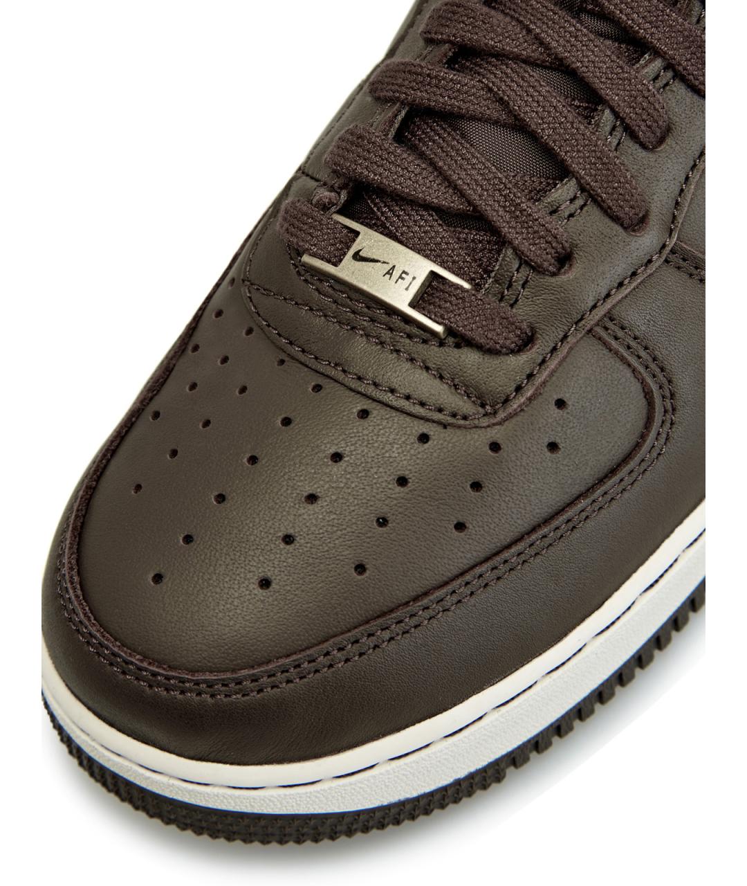 NIKE Коричневые кожаные низкие кроссовки / кеды, фото 4