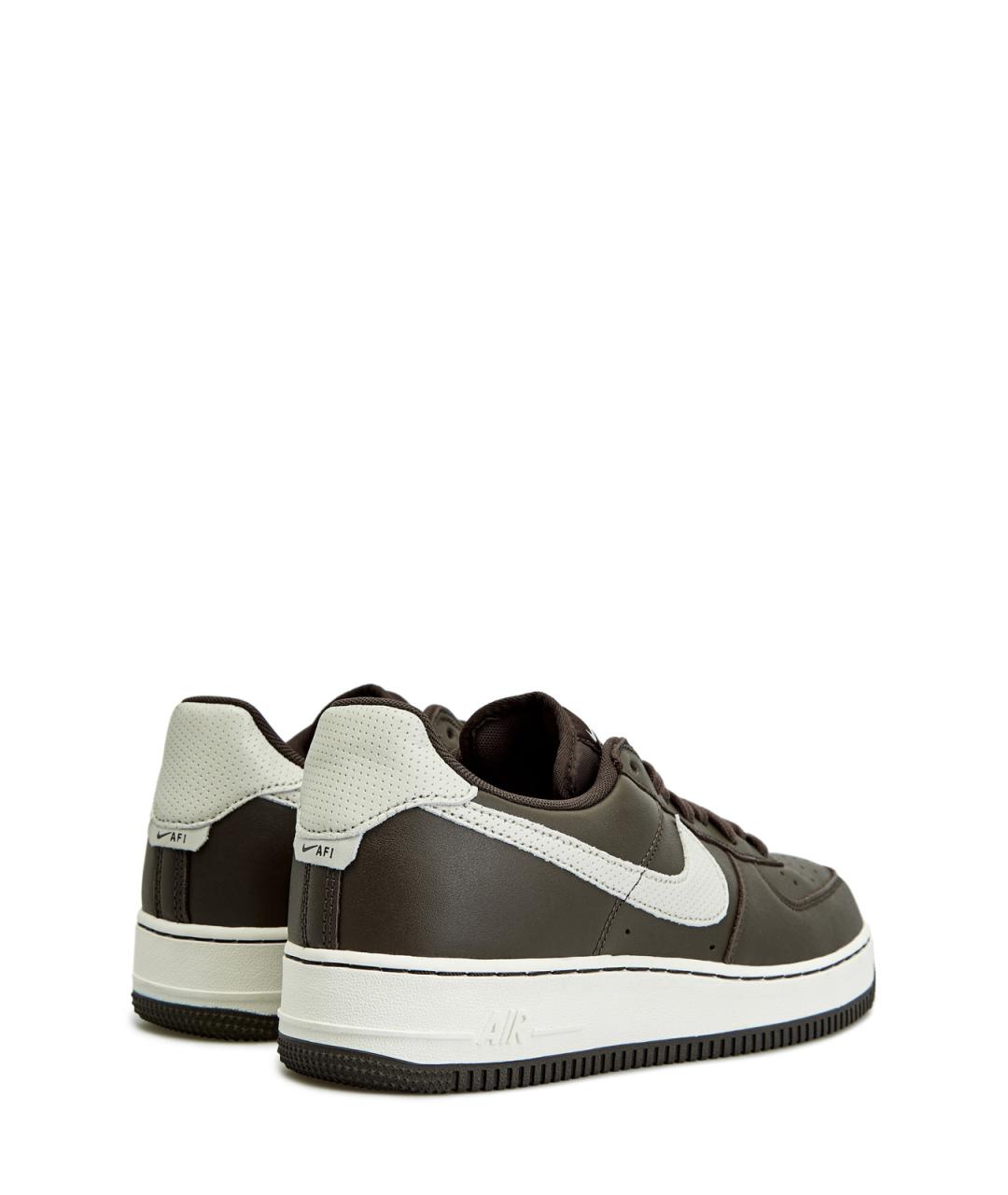 NIKE Коричневые кожаные низкие кроссовки / кеды, фото 3