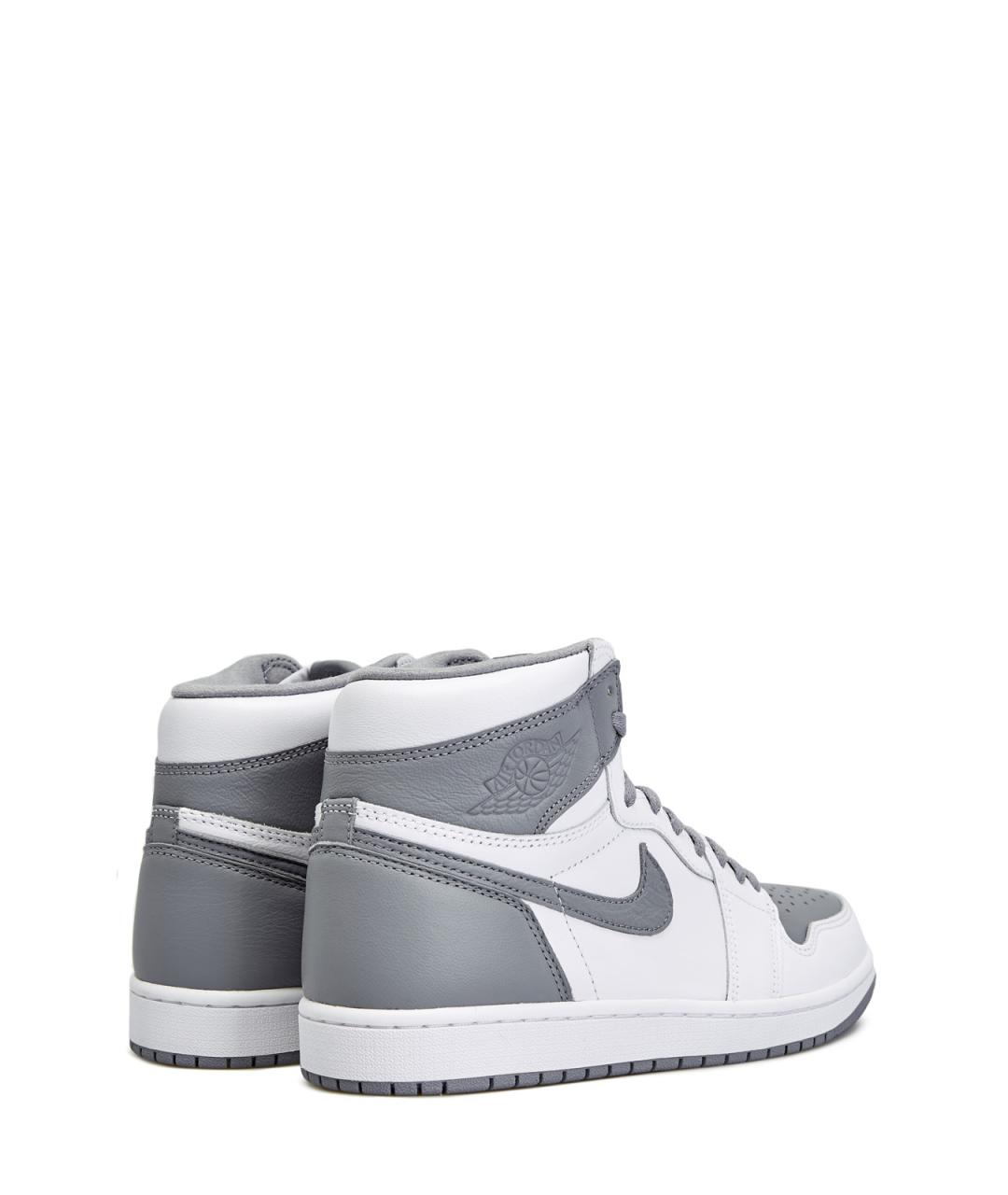 JORDAN Серые кожаные высокие кроссовки / кеды, фото 3