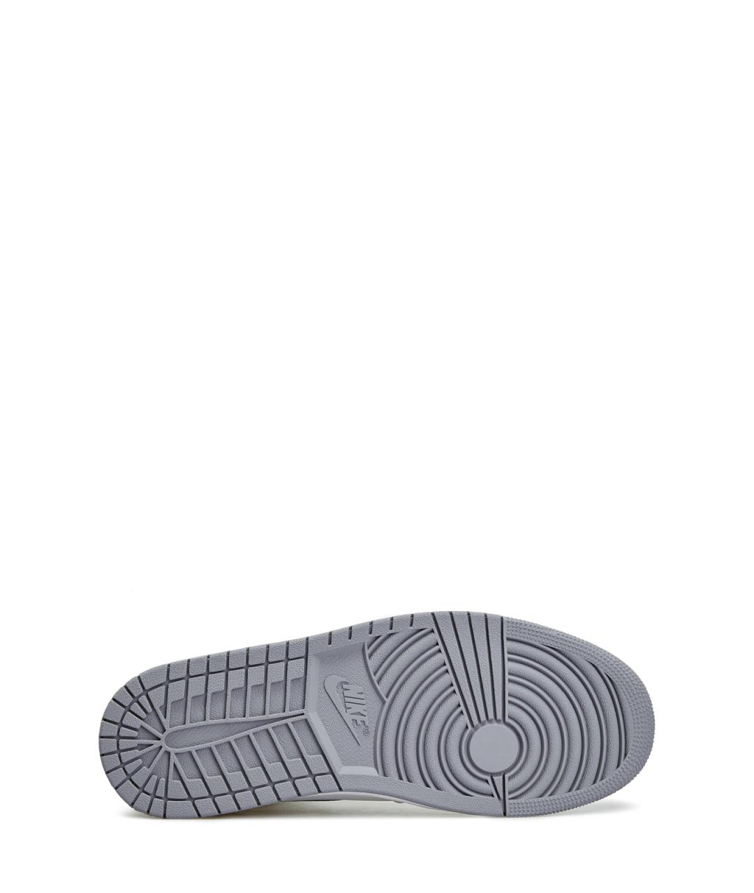 JORDAN Серые кожаные высокие кроссовки / кеды, фото 6