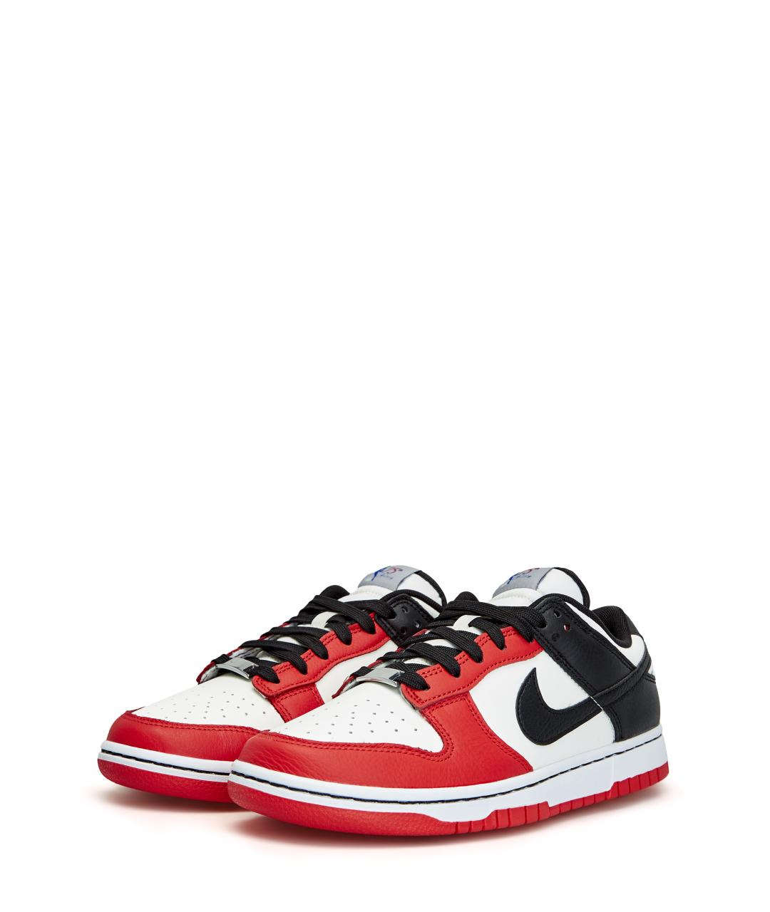 NIKE Красные кожаные низкие кроссовки / кеды, фото 2