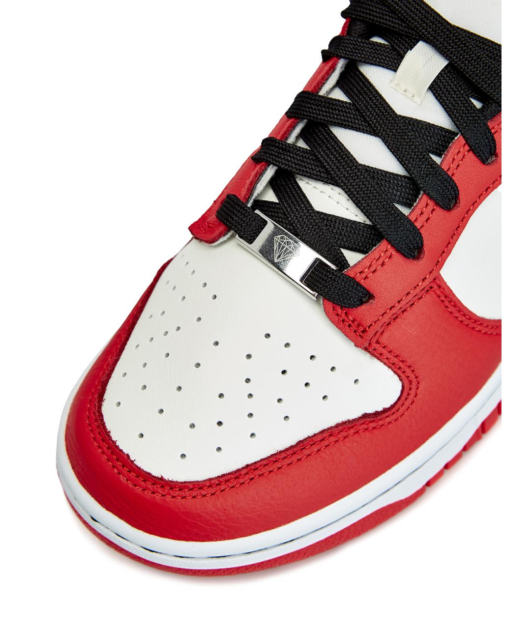 NIKE Красные кожаные низкие кроссовки / кеды, фото 4