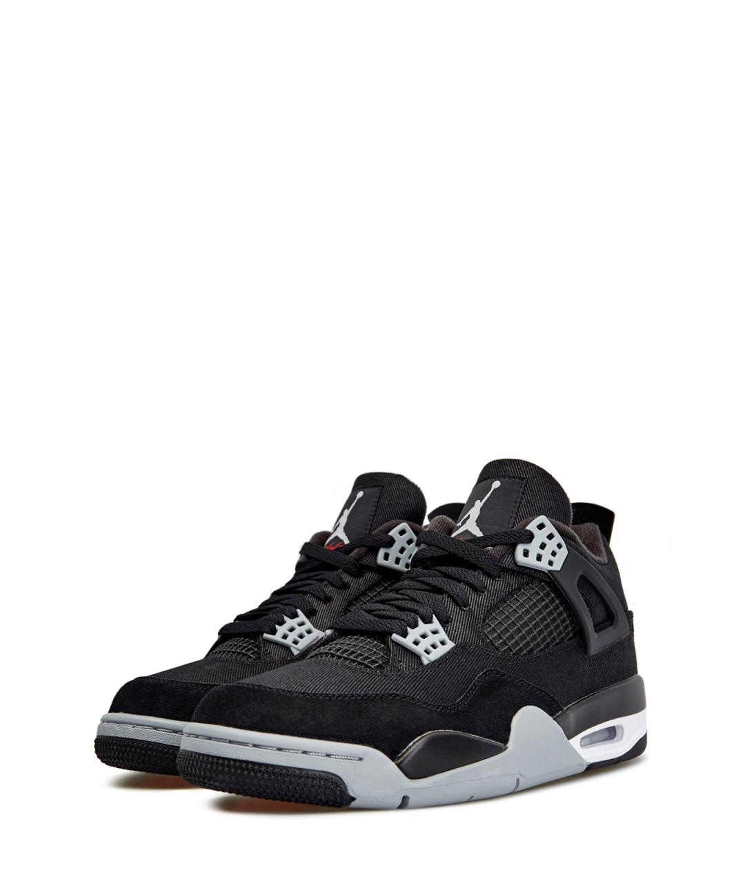 JORDAN Черные текстильные низкие кроссовки / кеды, фото 2