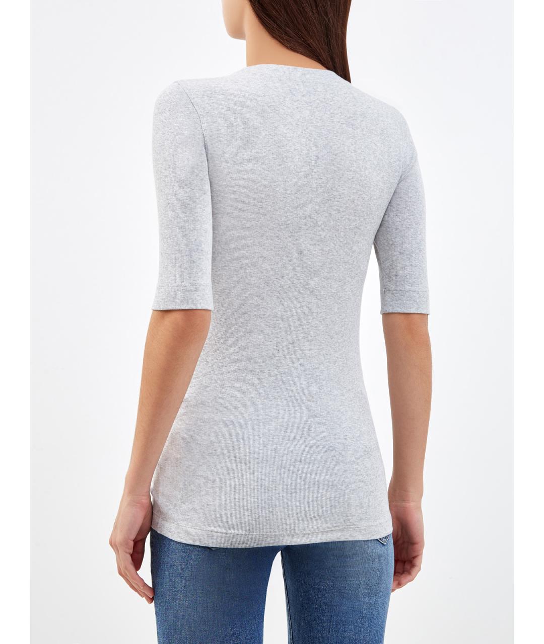 BRUNELLO CUCINELLI Серая хлопковая футболка, фото 5