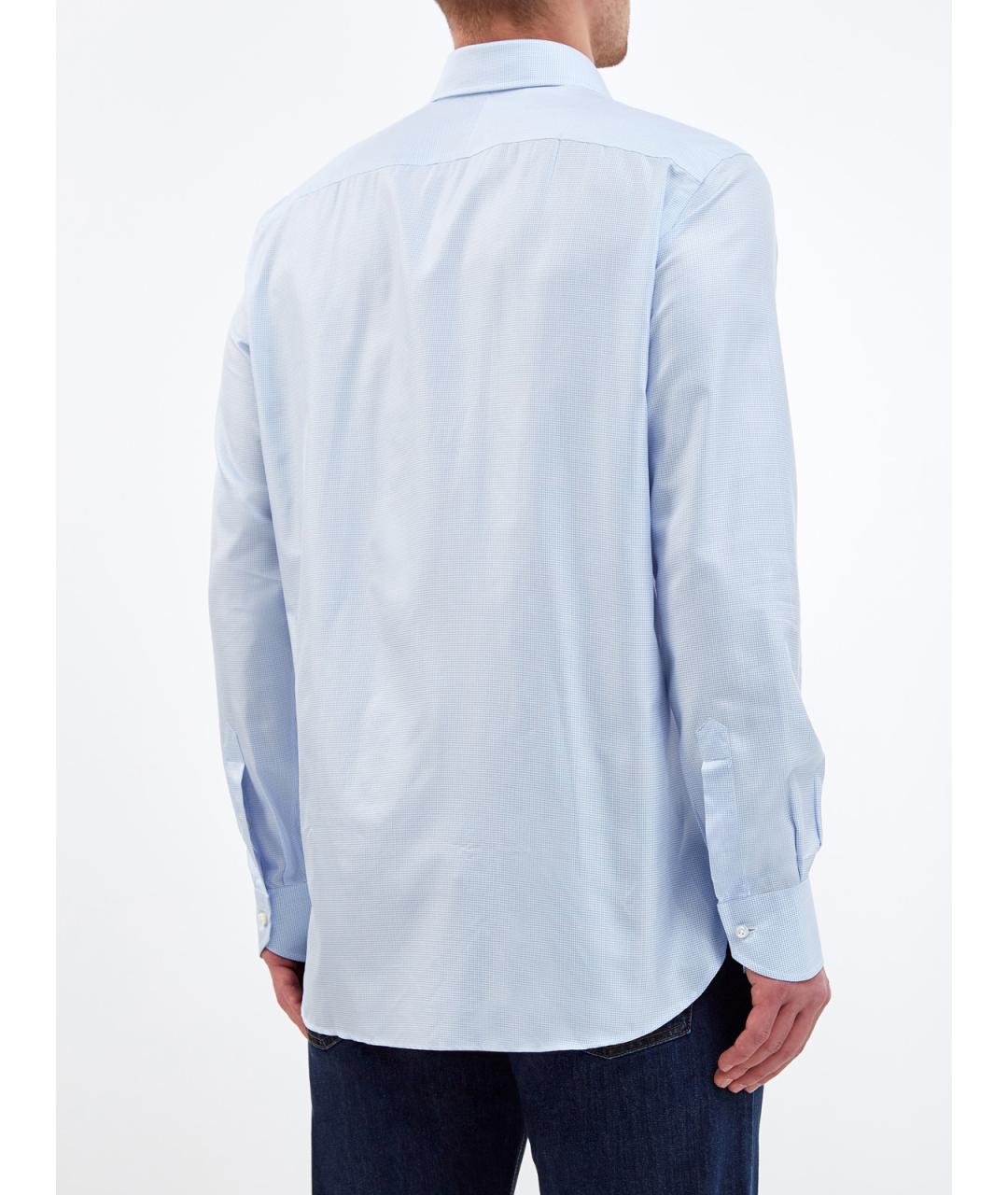 CANALI Голубая хлопковая кэжуал рубашка, фото 4
