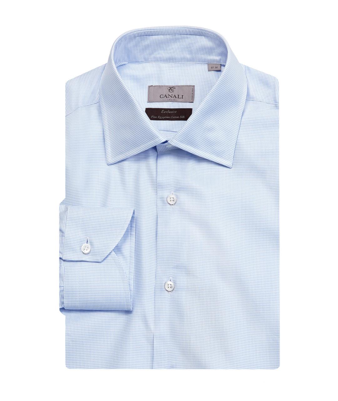 CANALI Голубая хлопковая кэжуал рубашка, фото 1