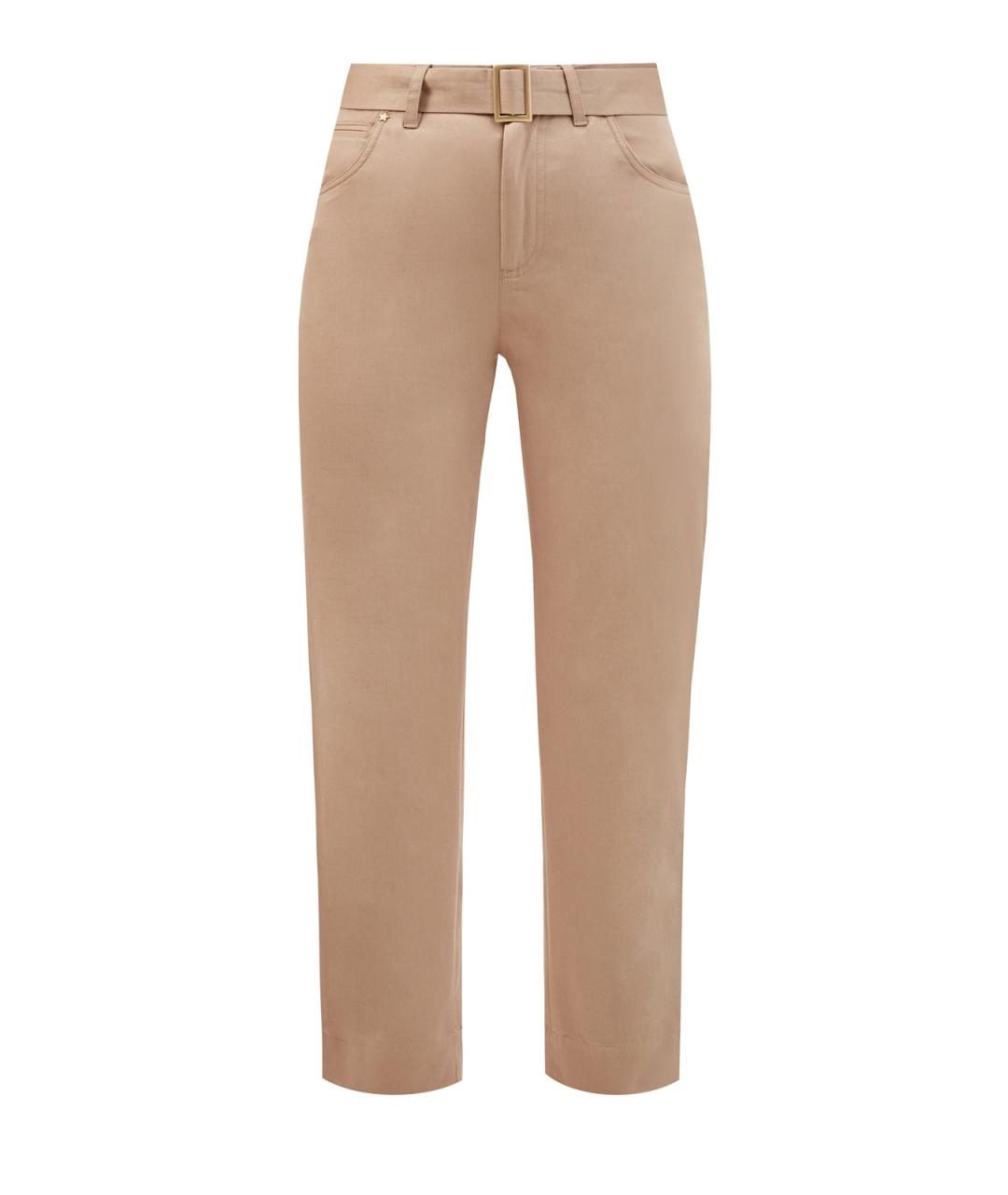 LORENA ANTONIAZZI Коричневые хлопковые брюки узкие, фото 1