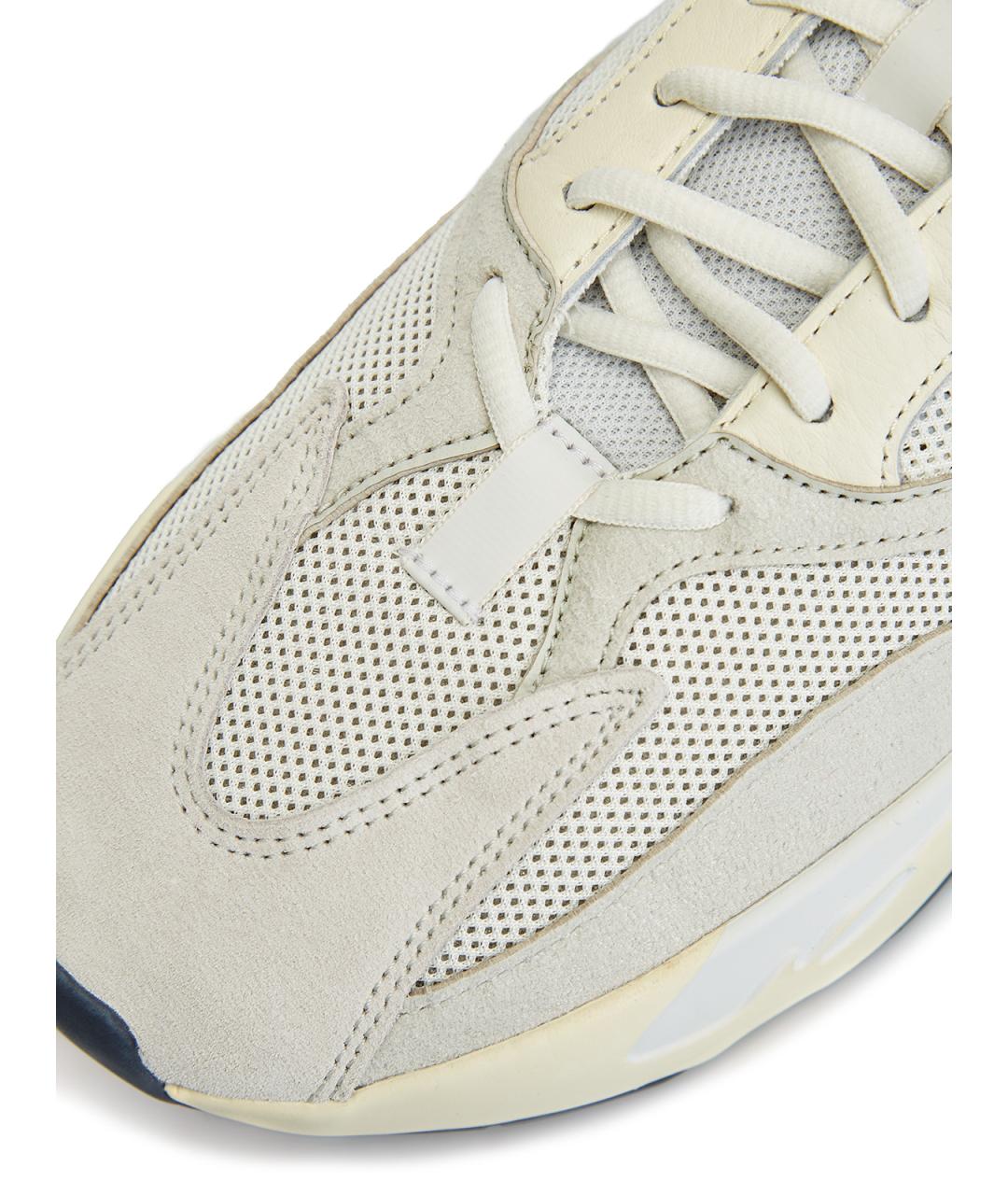 ADIDAS YEEZY Белые текстильные низкие кроссовки / кеды, фото 6