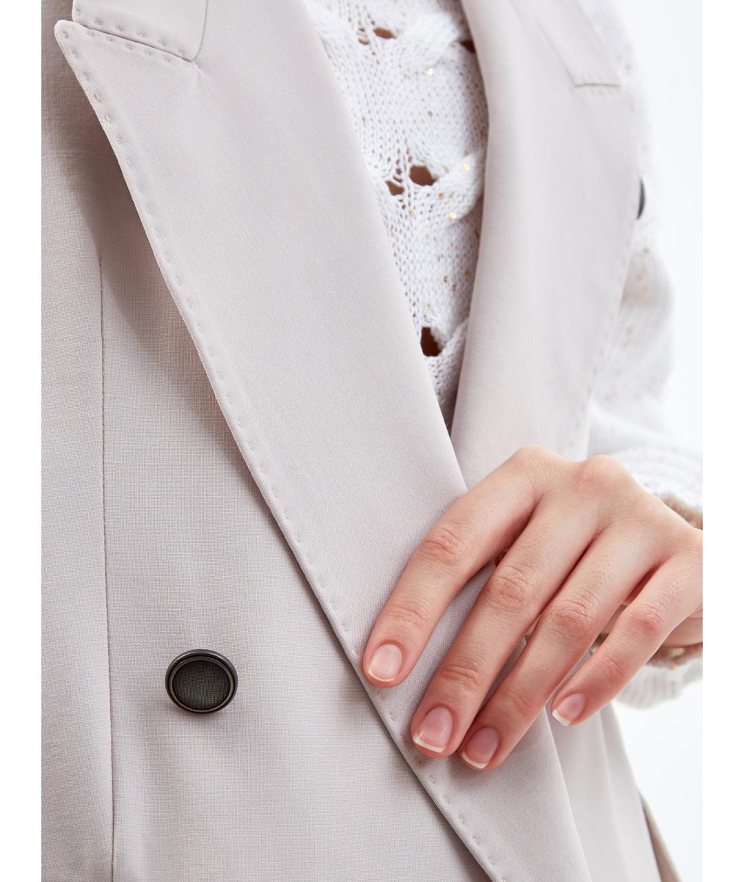 LORENA ANTONIAZZI Бежевый шерстяной жилет, фото 5