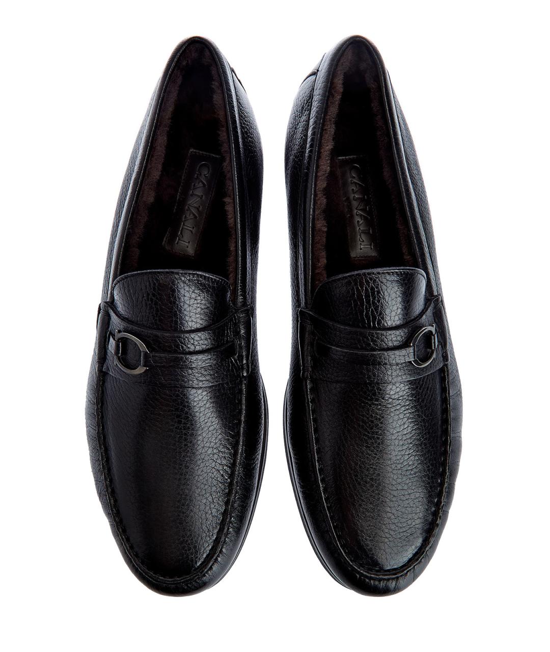 CANALI Черные кожаные лоферы, фото 5