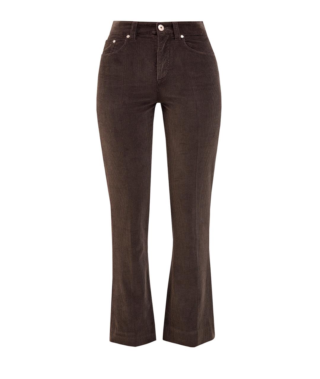 BRUNELLO CUCINELLI Коричневые хлопковые прямые брюки, фото 1