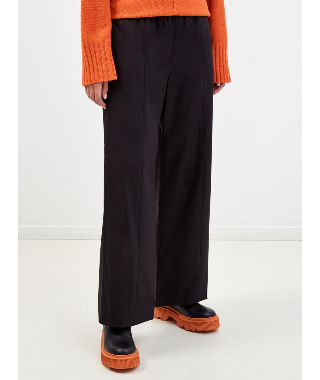 FABIANA FILIPPI Черные хлопковые прямые брюки, фото 3