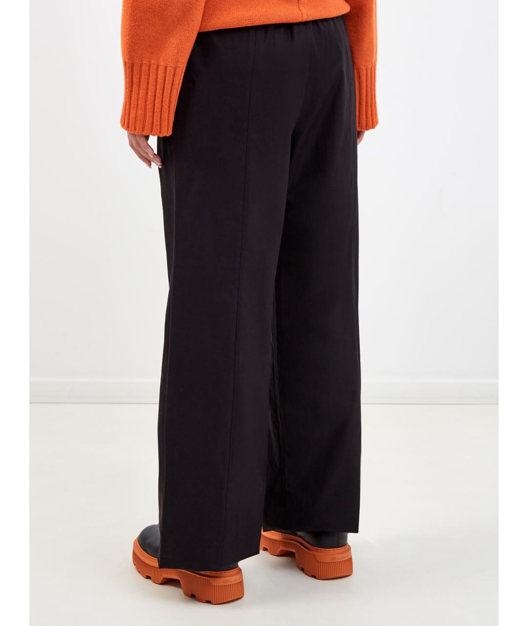 FABIANA FILIPPI Черные хлопковые прямые брюки, фото 4