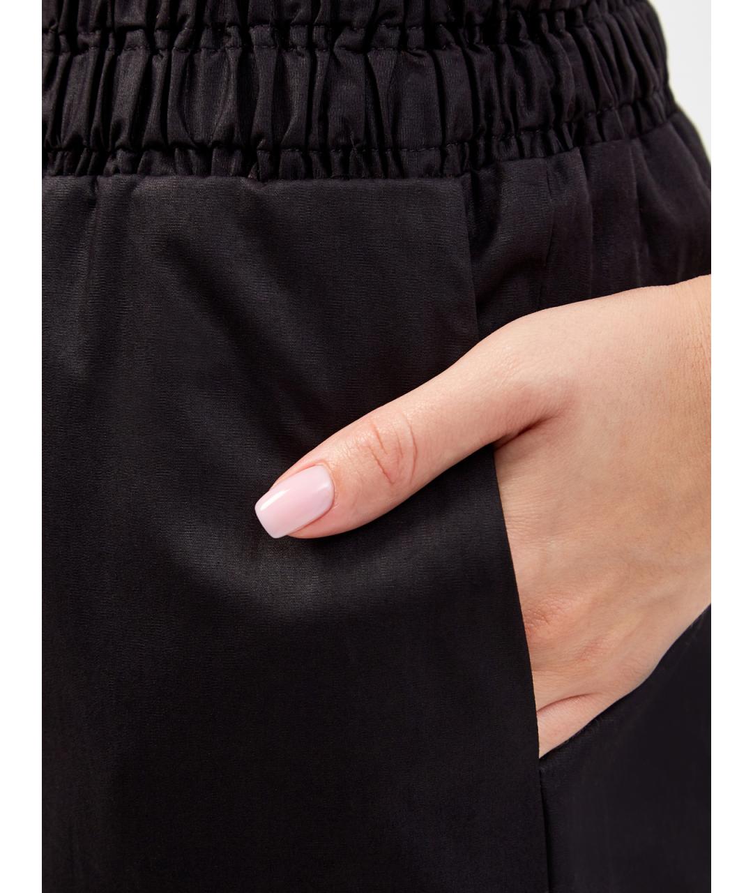 FABIANA FILIPPI Черные хлопковые прямые брюки, фото 5