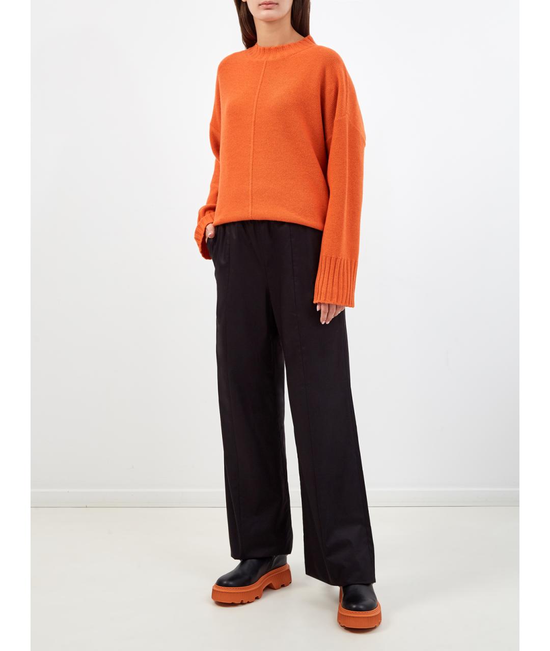 FABIANA FILIPPI Черные хлопковые прямые брюки, фото 2