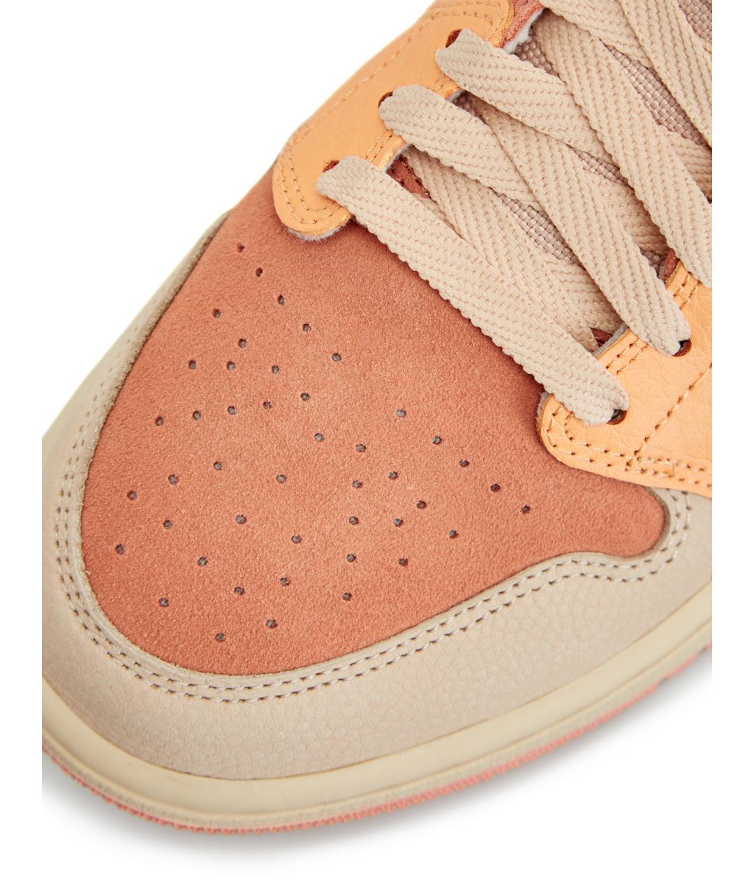 JORDAN Оранжевое кожаные высокие кроссовки / кеды, фото 5