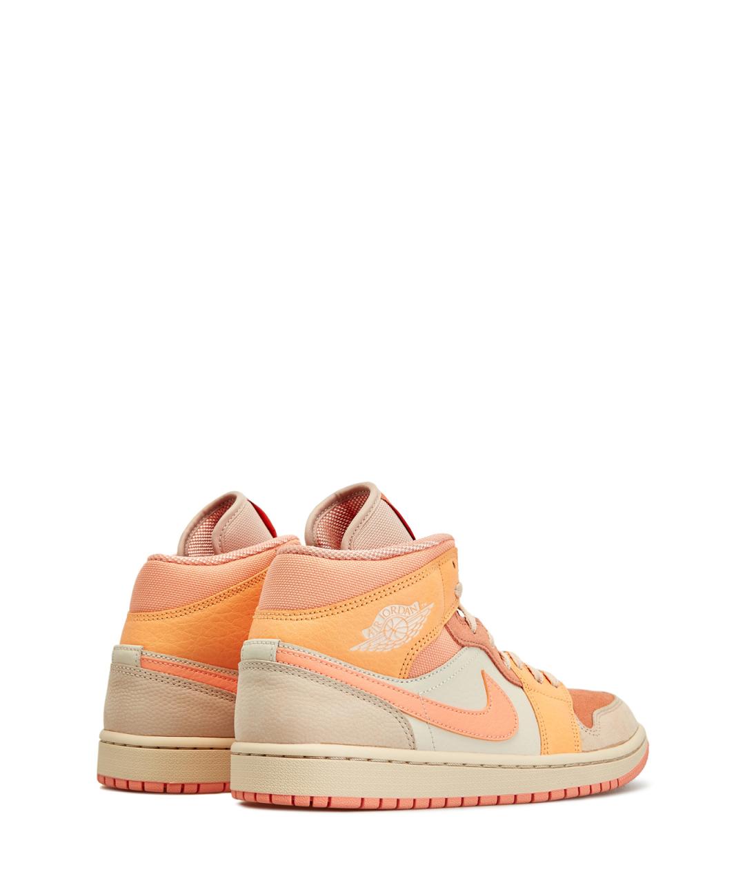 JORDAN Оранжевое кожаные высокие кроссовки / кеды, фото 3