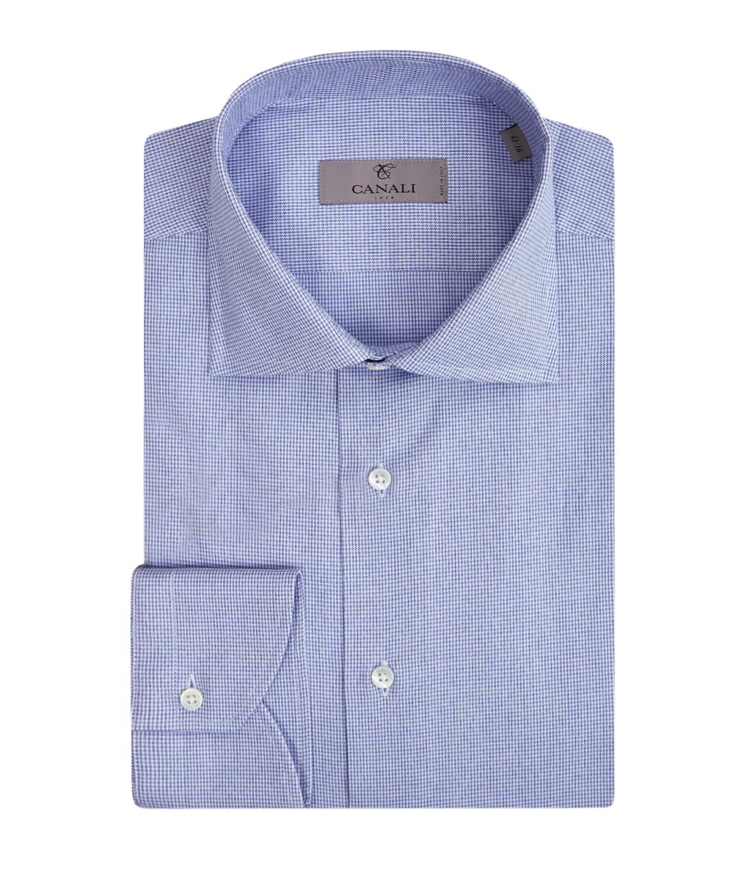 CANALI Синяя хлопковая кэжуал рубашка, фото 1