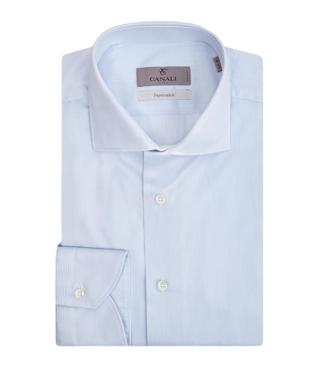 CANALI Голубая хлопковая классическая рубашка, фото 1